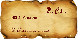 Mühl Csanád névjegykártya